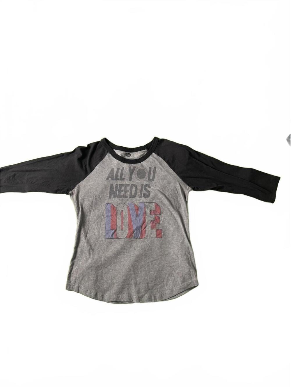 Beatles 2009 All You Need Is Love Raglan Shirt 3/4 Sleeve